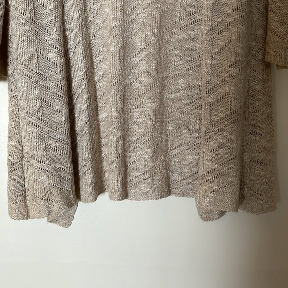✨🕊️ Vintage Eileen Fisher Beige Open Front Lightweight Knit Cardigan Sweater - Picture 12 of 12